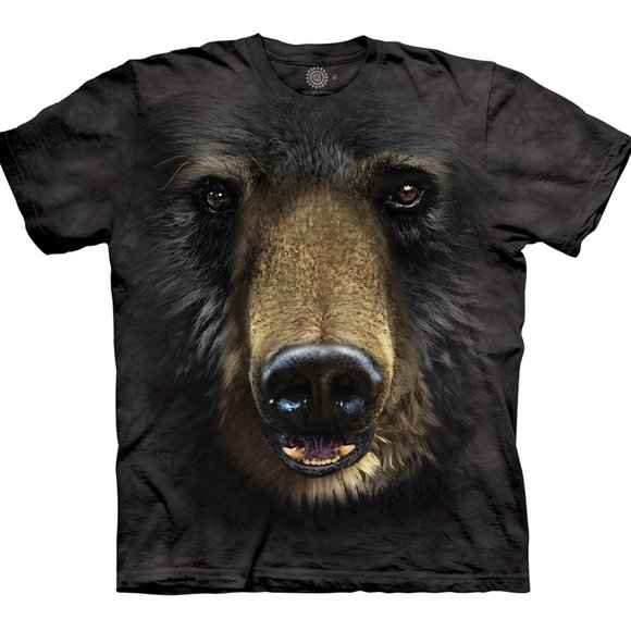 The Mountain Other - Bear Face Cubs Family Grizzly Bears Ursa The Mountain Black Cotton T-Shirt S